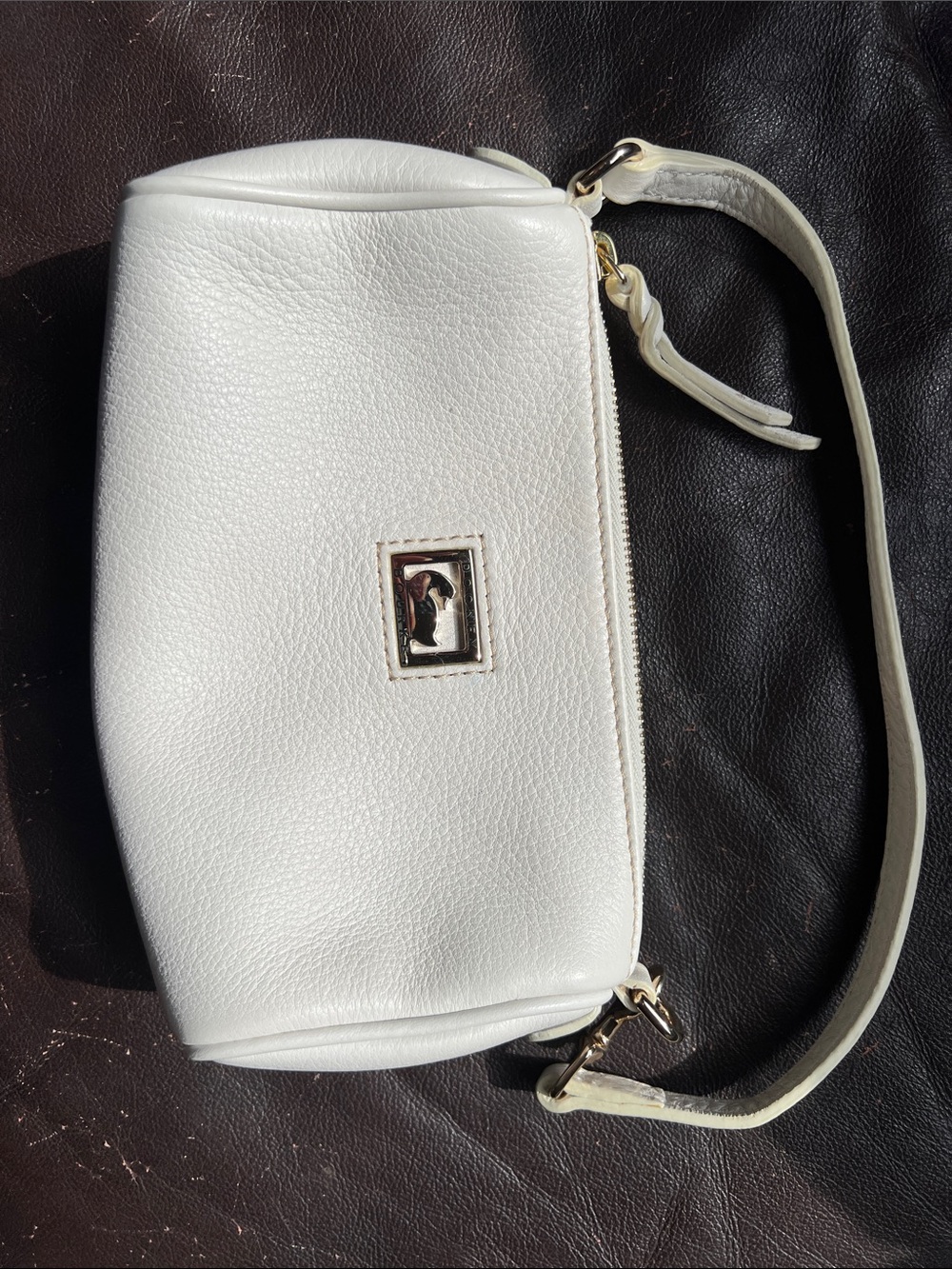 Dooney & Bourke White Leather Mini Barrel Crossbody 6L517 WH